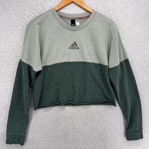 COPY - Adidas Crop Sweater Two color Tone Green Long Sleeve Women's Small